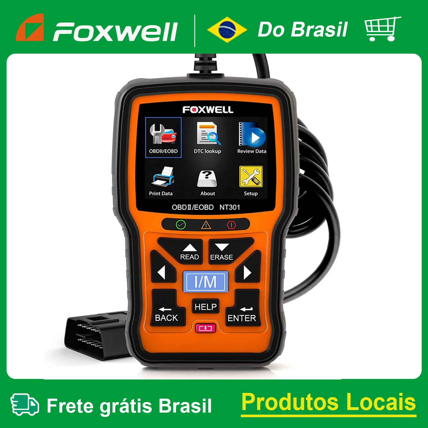 FOXWELL NT301 OBD2 Scanner Check Engine Light Code Reader Auto EOBD OBD 2 Automotive Scanner Tool Car Diagnostic Tools