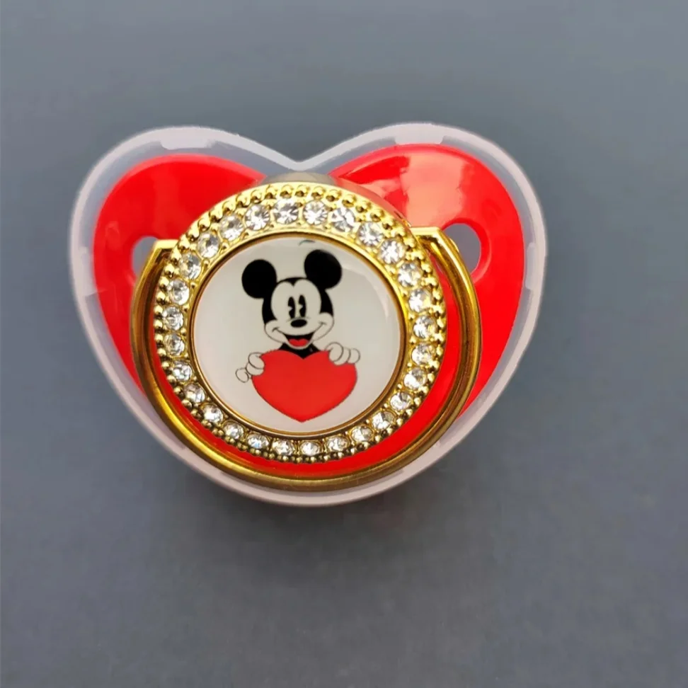 [2024 Hottest Mickey Love] Baby pacifier Baby BPA-free luxury Bling Pacifier Silicone dummy pacifier Feeding Chupetta 0-24M