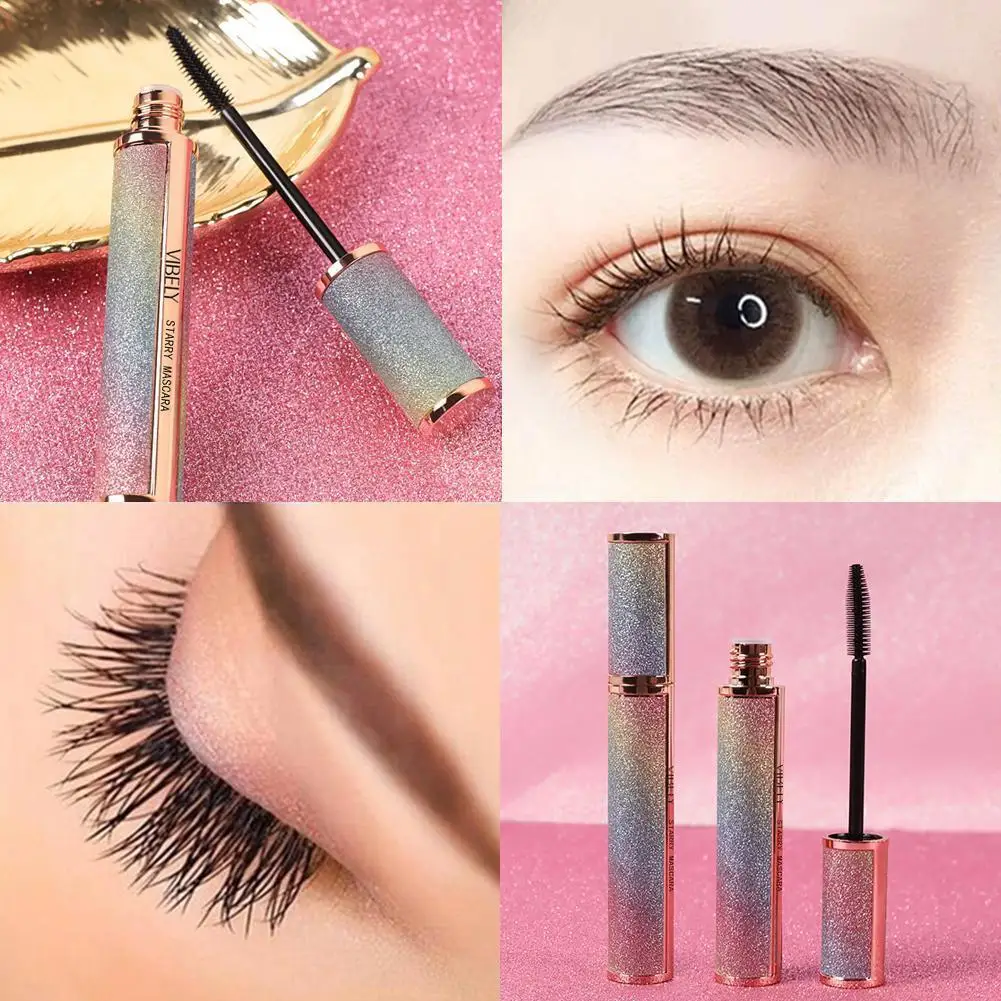 Zwarte Kleur Mascara Verlengt Zijden Vezel 4d Mascara Cosmetica Lange Lash Extensie Waterdichte Wimpers Blijvende Make-Up J9z5