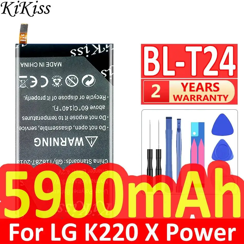 For LG K220 k220dsk X Power k220ds k220z k220dsz k220y ls755 5900mAh Long-Lasting Mobile Phone Battery BL-T24 Lightweight