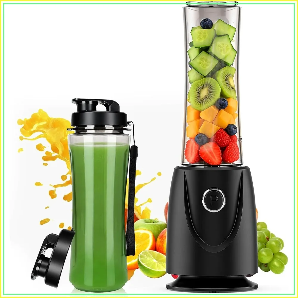 

500W Personal Blender for Smoothies, Milkshakes and Juices with 4-Fin Blades, 17oz BPA-Free Tritan Portable Cup, Powerful Single-Serve Kitchen Blender