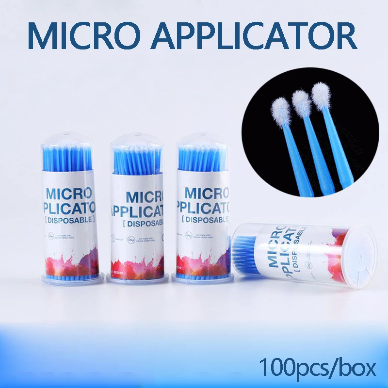 

100Pcs/Box Dental Micro Applicator Brush Bendable Long Shank Dentistry Extension Tool