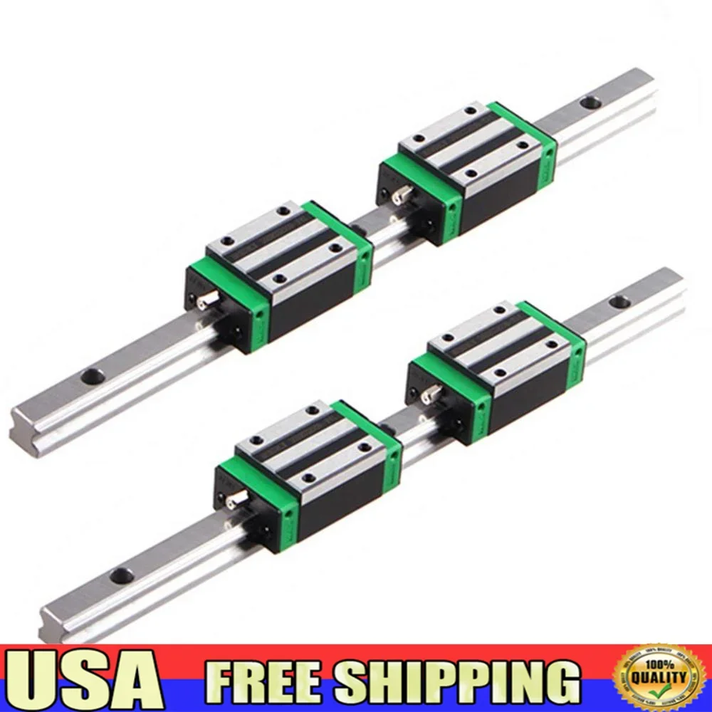 

Linear Rail HGR15 1000mm 2PCS Linear Guide Rail HGH15CA 4PCS Carriage Slider Block CNC Kit DIY High Rigidity Low Noise