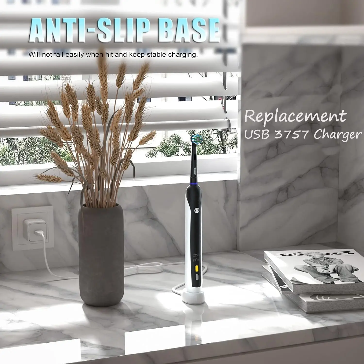 1 قطعة شاحن بديل لفرشاة الأسنان الكهربائية، قاعدة شحن تعمل بمنفذ USB، متوافق مع فرشاة الأسنان الكهربائية عن طريق الفم * B D12/D17/D18 #5