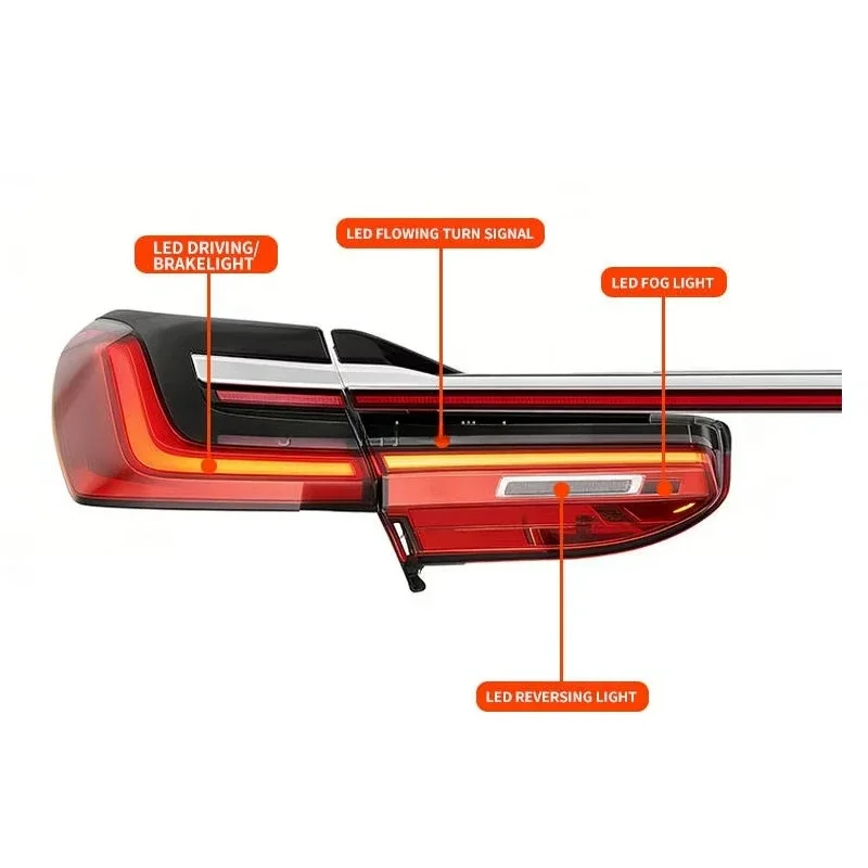 Modified Full-width LED Tail Light Assembly for  7 Series 2016-2019  G11 G12 730Li 740Li 750LiG12 Style Upgrade Rear Lamp