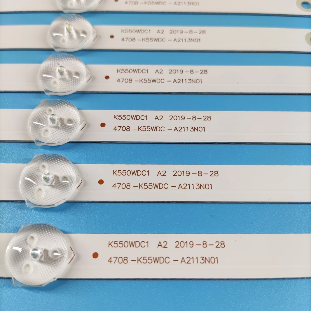 8-częściowa listwa świetlna LED do K550WDC1 A2 5 diod LED 4708-K55WDC-A2113N01 55U5855E 55PUF6022 55PUF6092 U55S870VKE STV-LC55LT0010F T55K05