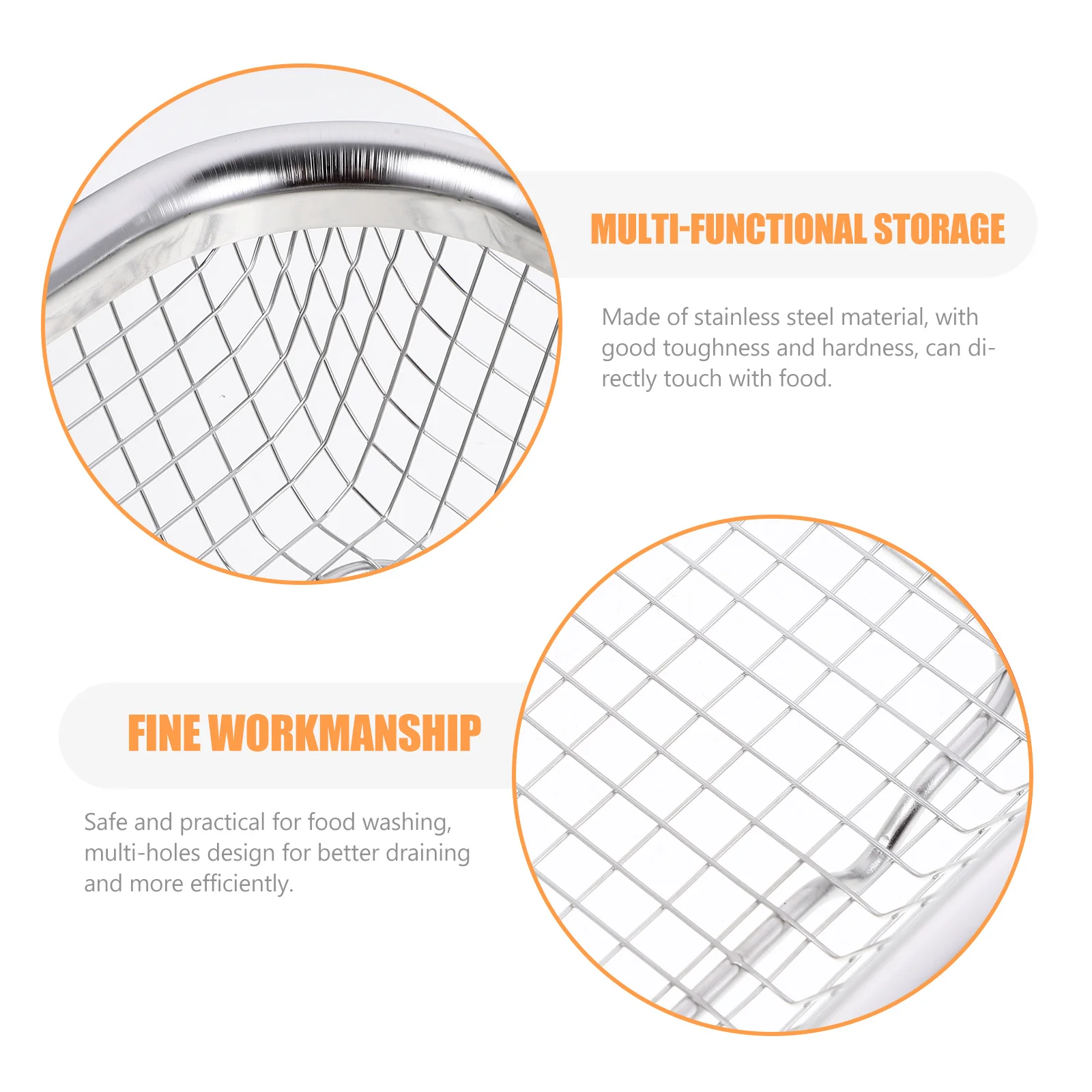 

1pc Stainless Steel Drain Basket For Kitchen Sink Tableware Storage Drying Rack Multi Holes Filtering Washing Container Fruit