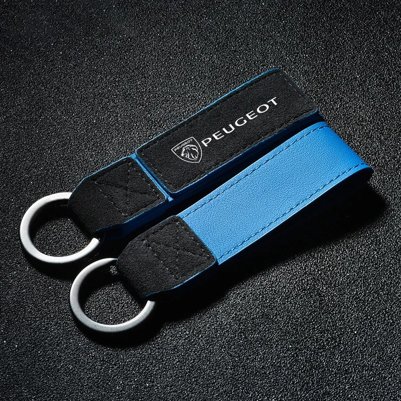 Suede Leather Car Keychain Keyring Pendant Fob For Peugeot 206 207 307 3008 2008 308 406 407 408 508 301 208 Jewelry Accessories