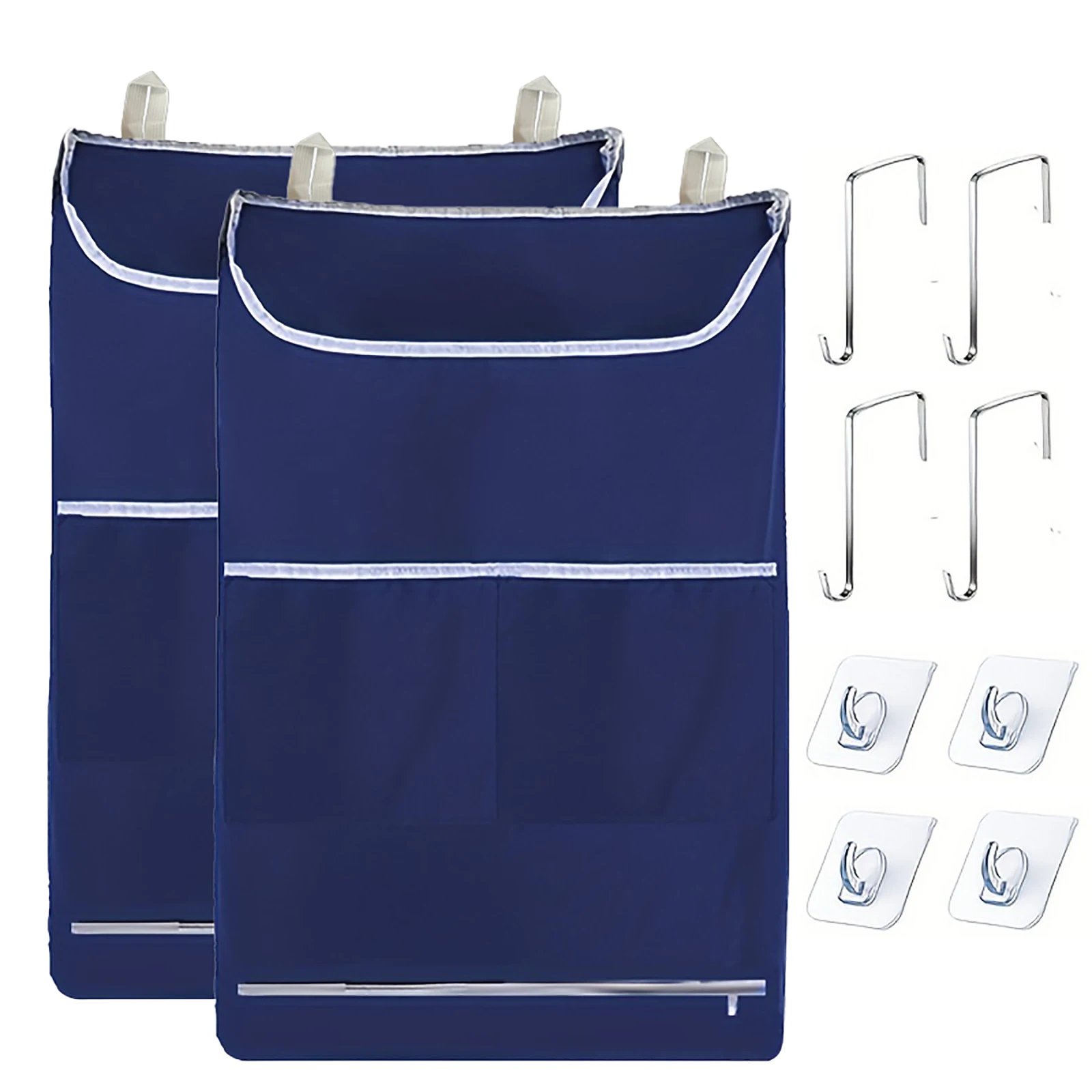 Door Hanging Laundry Hamper Bag, Hanging Laundry Basket With Large Opening And 2 Types Of Hooks For Whole Family Dirty Clothes