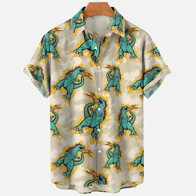 Hawaiian shirt for men, fashionable and comfortable, suitable for both men and women. Short-sleeved top, beach travel, surfing,