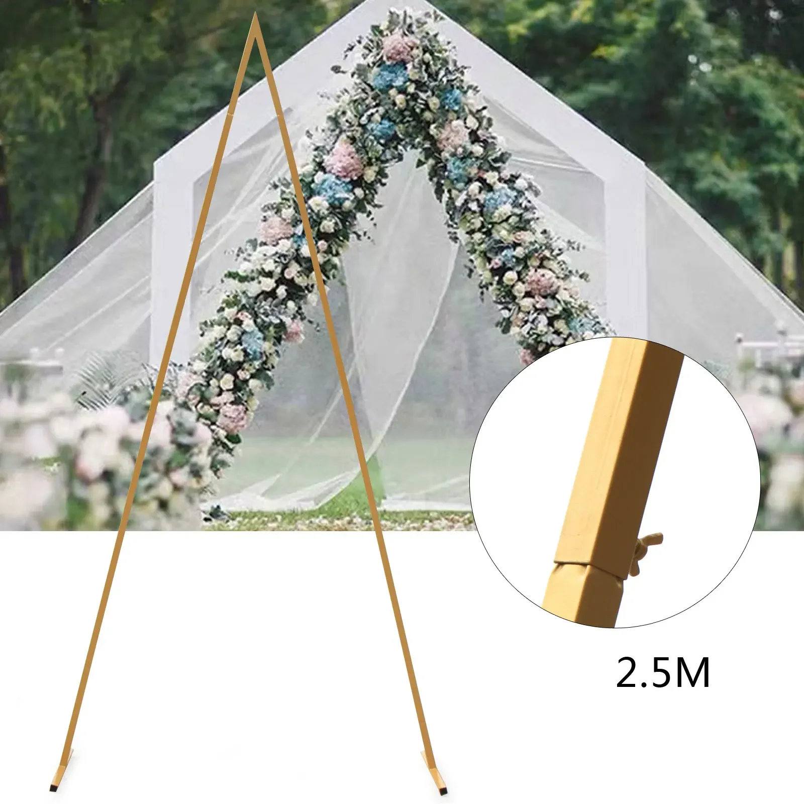 New LOYALHEARTD 8ft Triangle Metal Wedding Arch  Ceremony Party Backdrop Stand Balloon Arch Garden Arbor Decor Rack Flower Holde