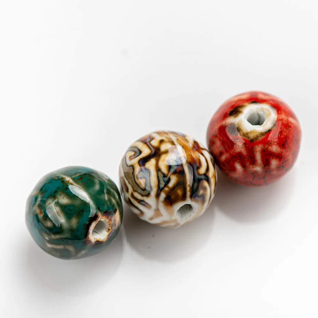 20 #5Pcs Ronde Vorm Keramische Kralen Hanger Twee Side Porselein Sieraden Deel Voor Ketting Armband Sieraden # XN076