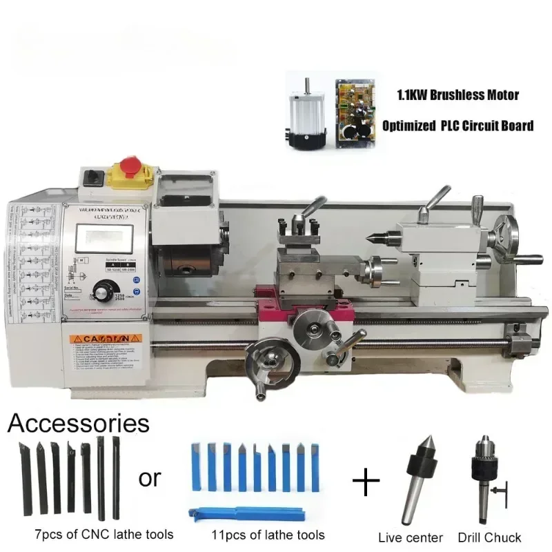 The Latest  1100W brushless Bench lathe machine Mini Metal Lathe Machine 8