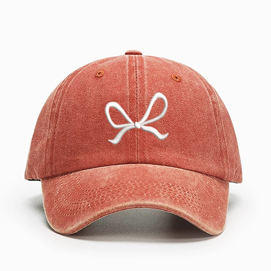 Trendy Bow-Tie Baseball Cap for Women and Men Trucker Hats Y2k Adjustable Fashion Sun Hat with Visor for Hiking & Travel