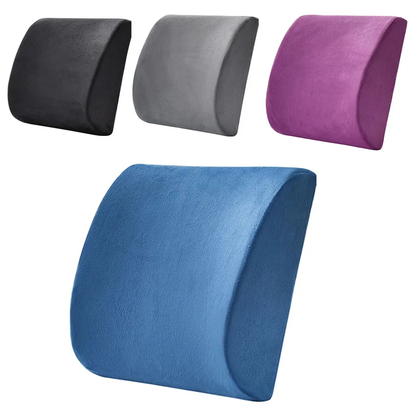 Cushion Office Memory Foam Waist Cushion Slow Rebound Car Cushion Chair Waist Pillow Velvet Bamboo Fiber Waist Cushion Set