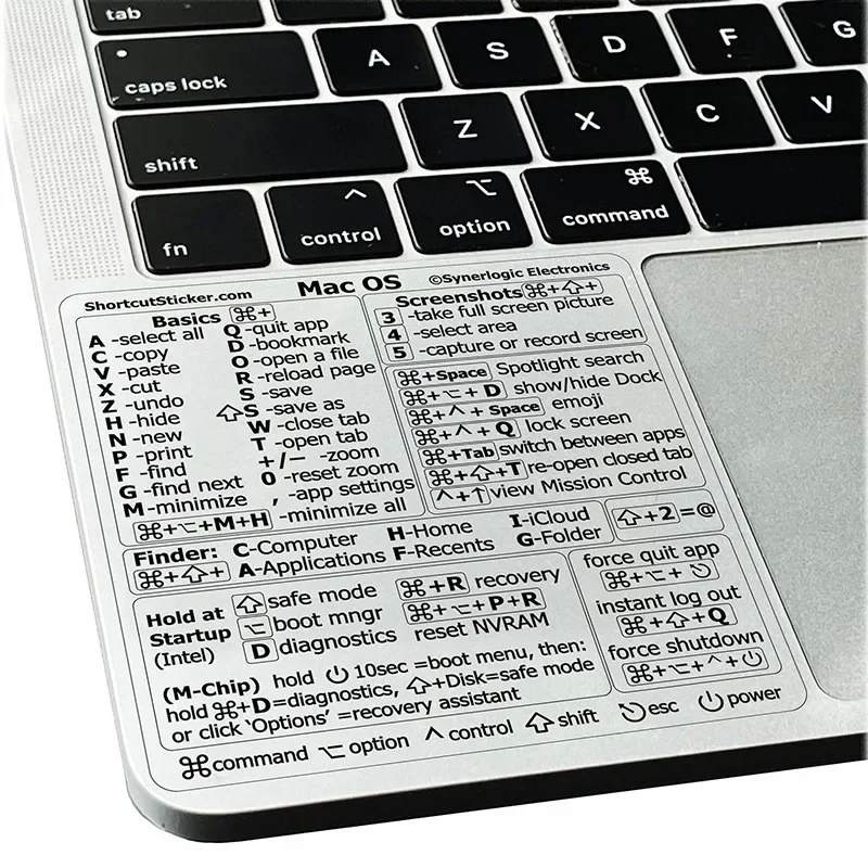 Para Mac Windows teclado pegatinas de atajo palabra Excel pegatinas transparentes carta gráfica portátil pegatina protectora navegación rápida