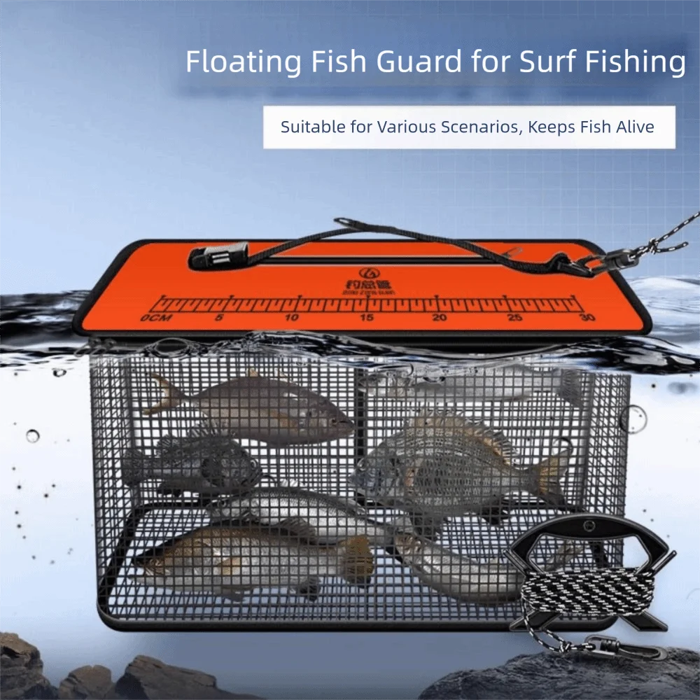 

Fish Net Bag Floating Fish Basket Quick-drying Fish Protector Foldable Fish Cage Collapsible Large Capacity Foldable Fishing Net