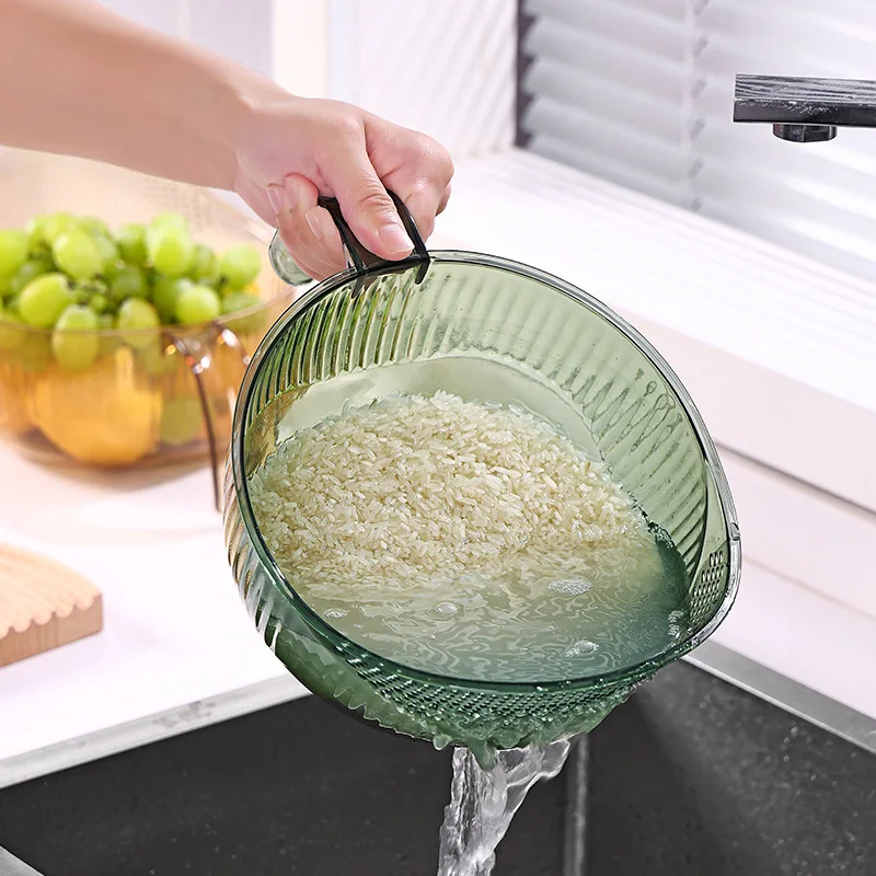 

Plastic Rice Sieve, Kitchen Handle, Rice Basin, Drain Basket, Fruit Bowl, Vegetable