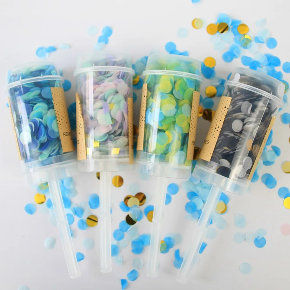

Colorful Pastel Bridal Shower Push Up Anniversary Birthday Confetti Popper For Wedding Confetti Decorations Party Supplies
