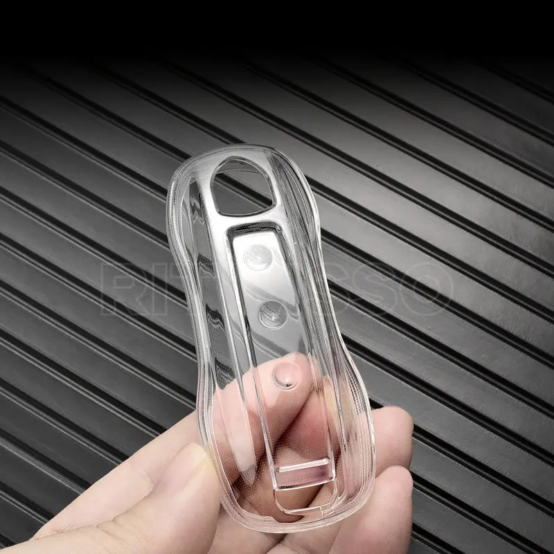 عالية الجودة شفافة غطاء مفتاح بعيد حافظة الجلد شل صالح لبورشه كايين باناميرا 911 992 سلسلة 2017-2020 #4