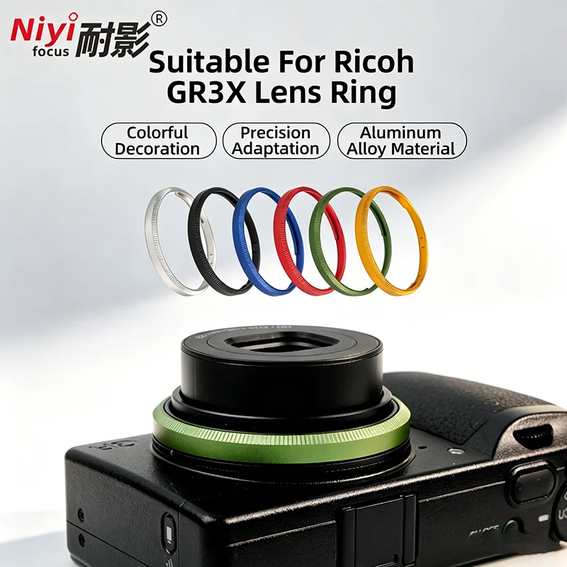 Aluminum Metal Lens Hood Filter Adapter Ring Lens Cap Combo 49mm Filter Lens Protector Kit for Ricoh GR II GR III GR IIIx GR IV view 2