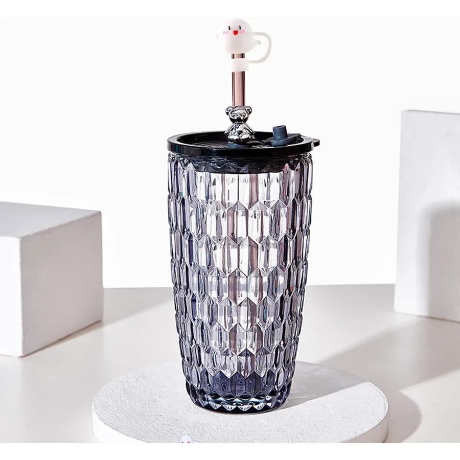 هالوين شبح القش كوف كاب ل ستانلي كوب 2 قطعة 10 مللي متر لطيف سيليكون القش Toppe ل تعثر مع 2 قطعة شبح السحر Peolized S #2