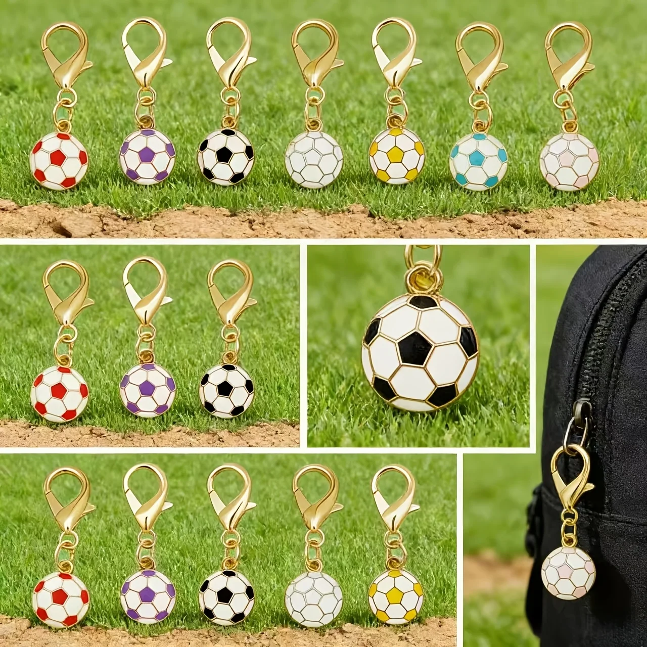 Colorful Keychains Featuring a Soccer Theme - Lightweight And Durable Key Rings, The Best Gift Choice for Soccer Enthusiasts.
