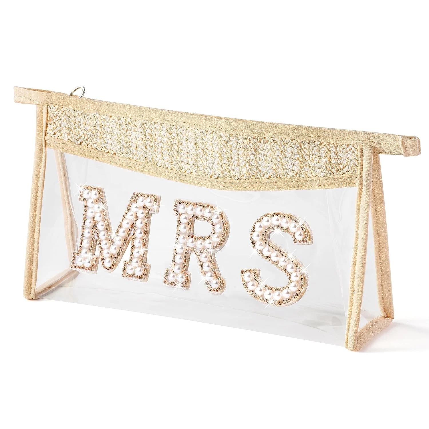 MRS BRIDE Cosmetic Bag Clear Makeup Bag Toiletry Bag Bride To Be Engagement Wedding Decor Gift Honeymoon Supplies Bridesmaid