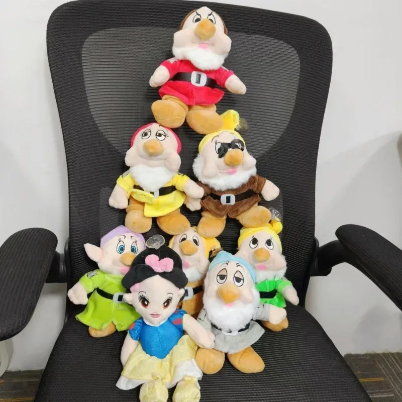 8pcs/lot Anime Disney Snow White and the Seven Dwarfs Plush Toy Cartoon Princess Stuffed Doll Pillow home decor birthday gift