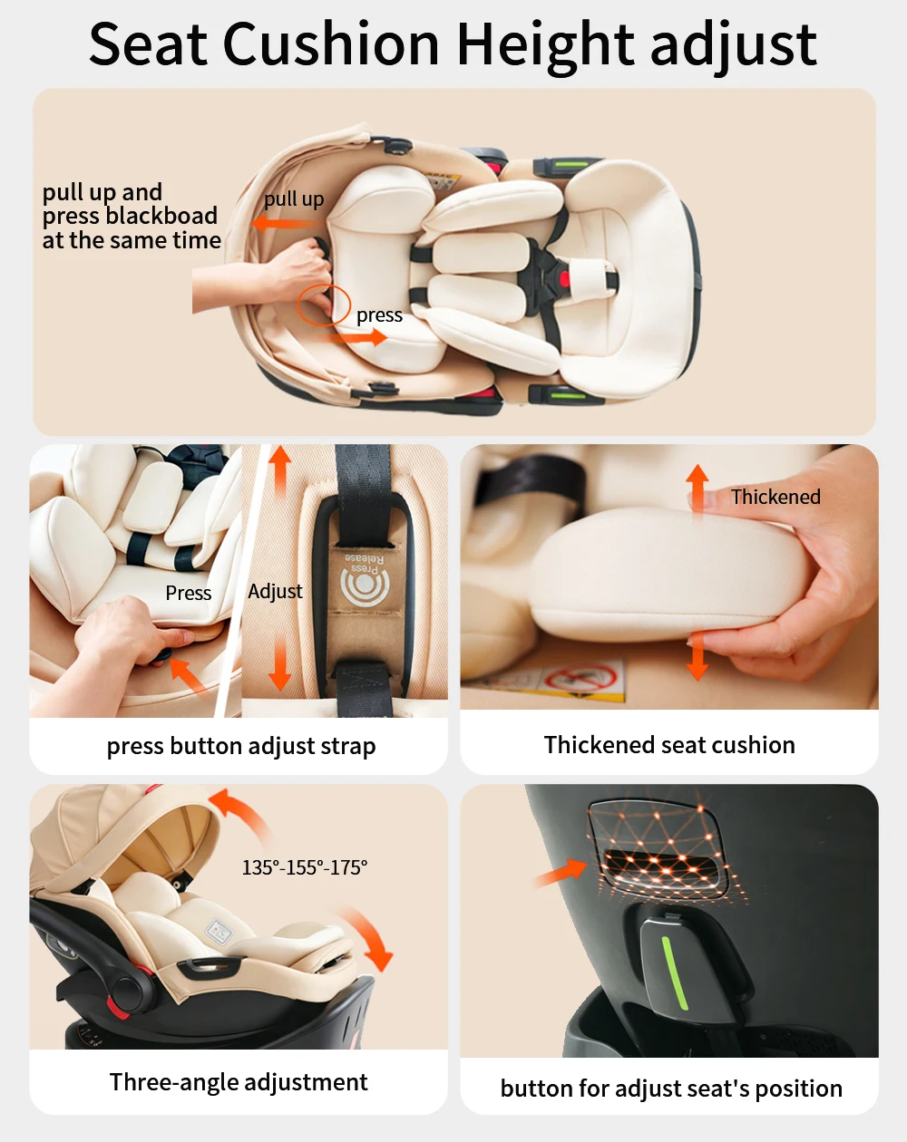 3-in-1 Baby Stroller Car Seat Set, Travel System for Newborn, Baby Carriage with Isofix Base Reversible Stroller Upto 55lbs, Foldable Stroller Suit
