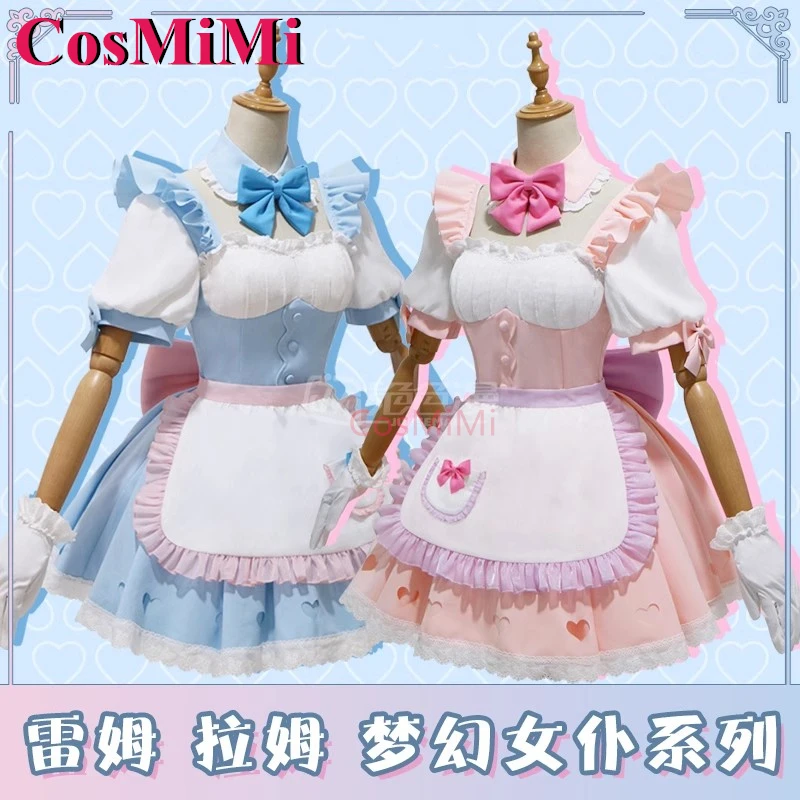 

CosMiMi Anime Re:Zero Ram/Rem Cosplay Costume Sweet Lovely Dreamlike Maid Dress Full Set Carnival Party Role Play Clothing S-XL