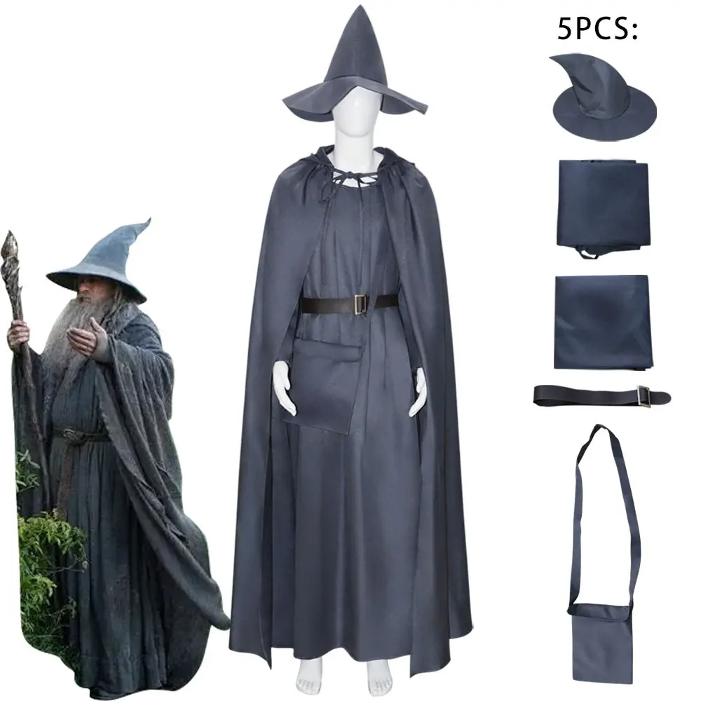 

Gandalf Cosplay Costume Lord of the Rings Role Playing Outfit Adult Wizard Set Halloween Party Clothing