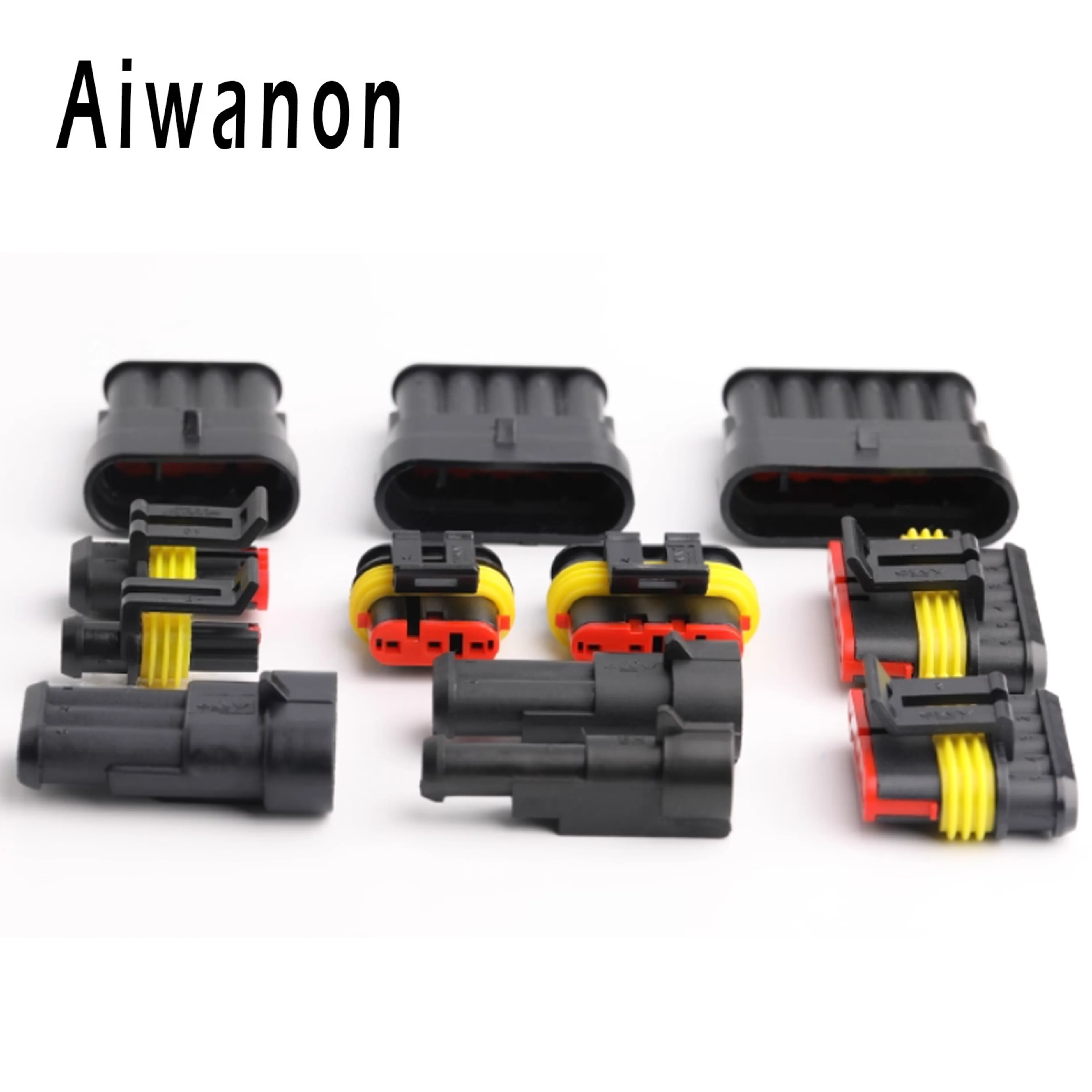 Set di Connettori Elettrici Impermeabili Super Seal per Auto Xenon da 1, 2, 3, 4, 5, 6 Pin, Connettori Femmina e Maschio per Cablaggio