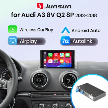 Junsun Android Auto inalámbrico CarPlay para Audi A3 8v Q2 8P 2013-2018 Mirror Link AirPlay Bluetooth USB cámara de marcha atrás navegación 1