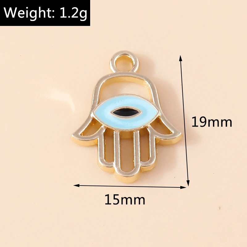 20 Stück Niedliche Emaille-Anhänger mit Bösem Auge und Herz für Schmuckherstellung, Ohrringe, Halsketten, Armbänder, DIY-Bastelbedarf – Detail 19