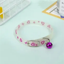 Luminous Cat Necklace Fluorescent Silicone Collar For Dogs Anti-Loss Kitten Puppy Bell Collar Neck Ring Pet Supplies