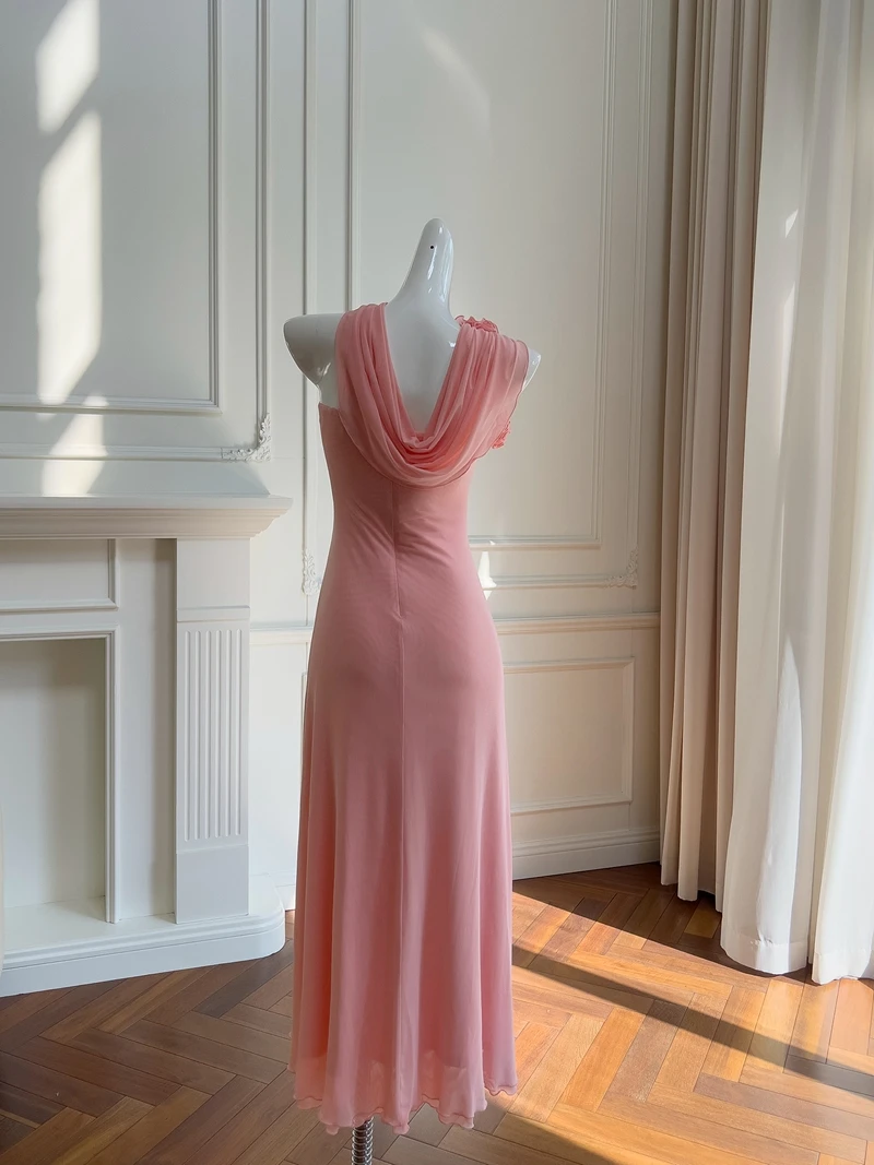 Ele Sweet Gentle Faionable 3D Floral Strapl Slim Cintura alta Dr Ladylike Vestido Otoño Boda Par Fecha Cany Di...