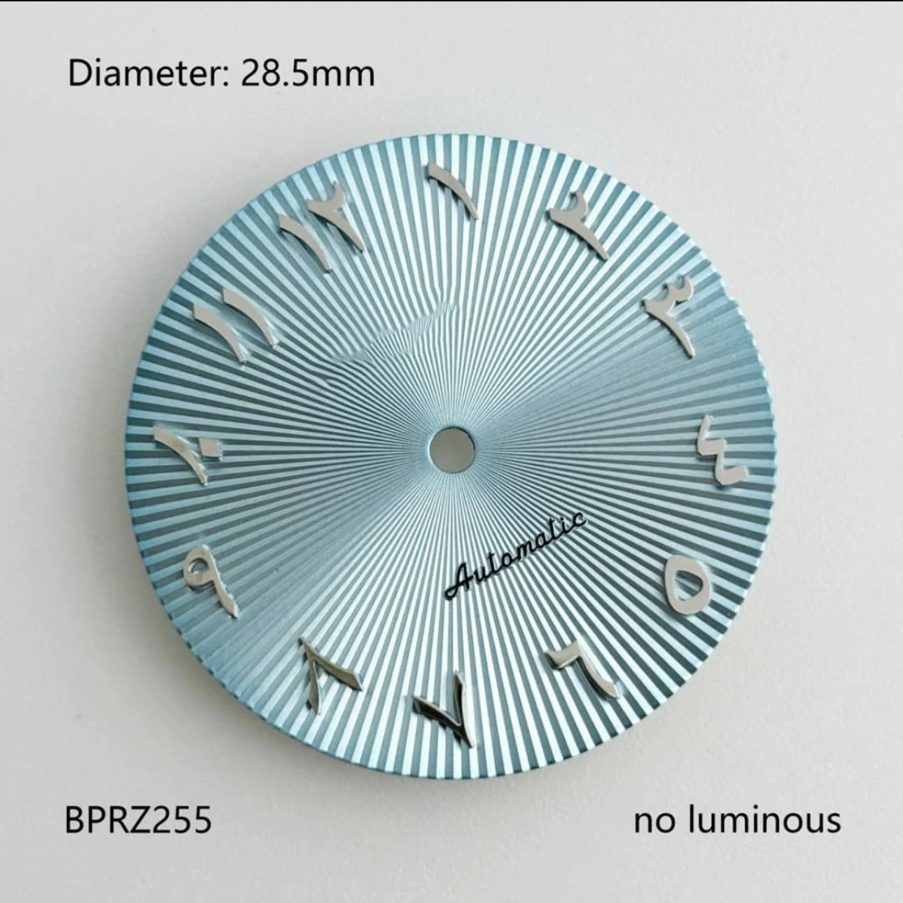 28,5 mm Cyfra arabska S Logo Bez świecenia Błękitna czarna srebrno-zielona tarcza z automatycznym mechanizmem NH35 NH36 29 mm tarcza S