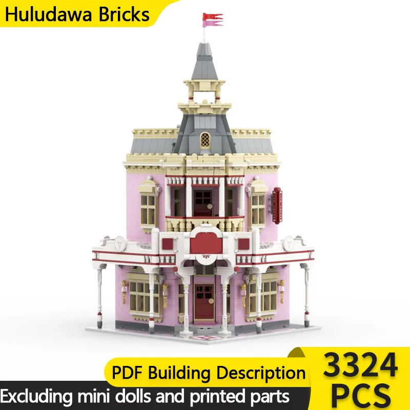 

City Street View Model MOC Building Brick Corner Ice Cream Parlor Modular Technology Children Holiday Gifts Assemble Toys Suit