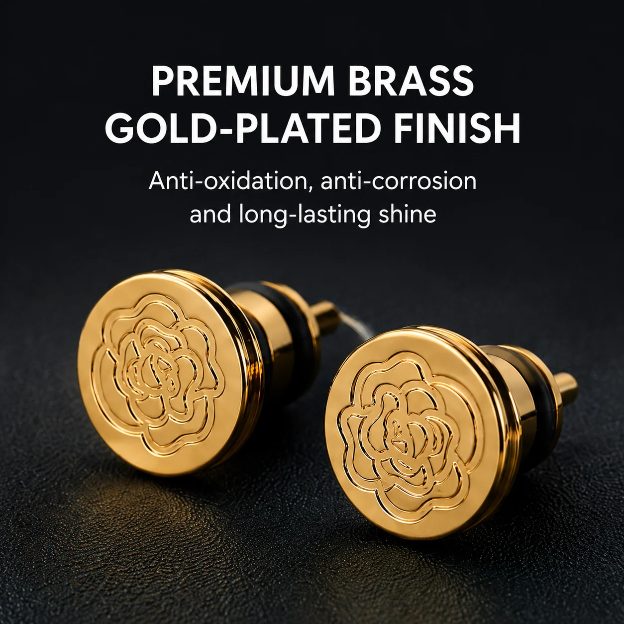 Brass Audio Jack Dust Plug Gold Plated CNC Headphone Port Protector for 3.5/4.4/6.35mm DAC AMP