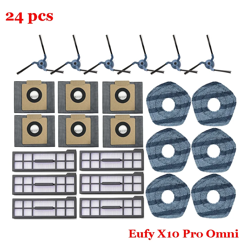 Voor Eufy X10 Pro Omni Vervangende Onderdelen Accessoires Roller Zijborstel Filter Mop Doek Vodden Pads Stofzak Stofzuiger Deel