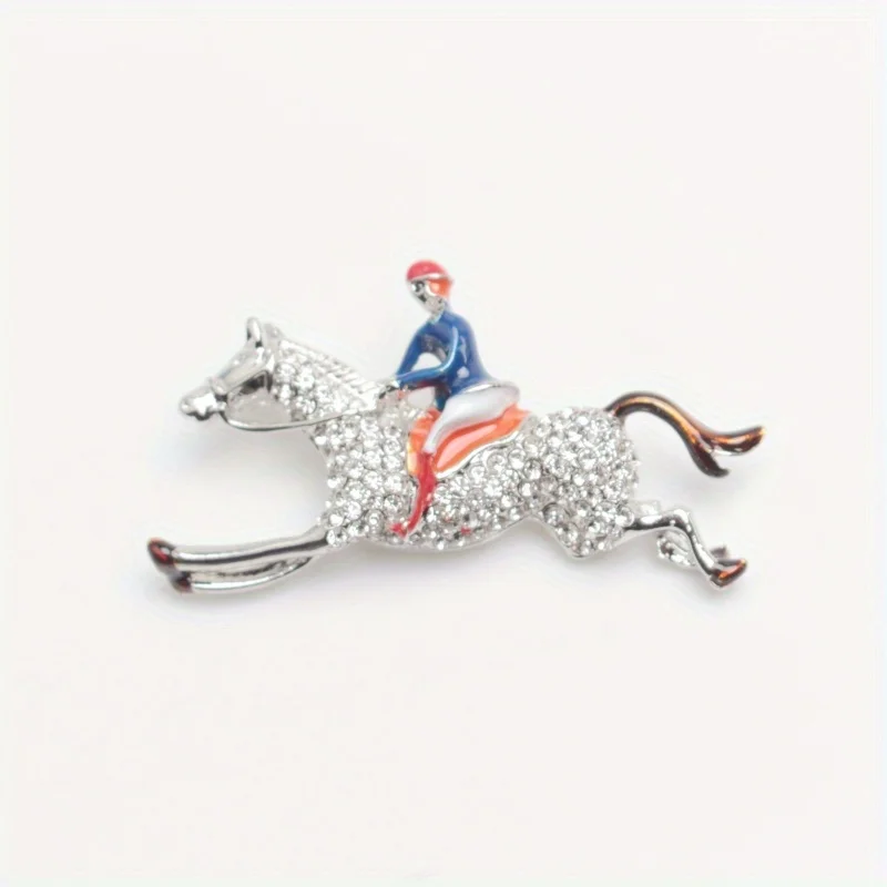 Elegant Temperament Cute Horse Riding Little Man Brooch Unisex Jewelry Fashion Pin Gift