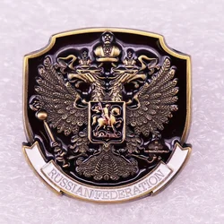 Russian Federation State Emblem Brooch Coat of Arms Enamel Pins