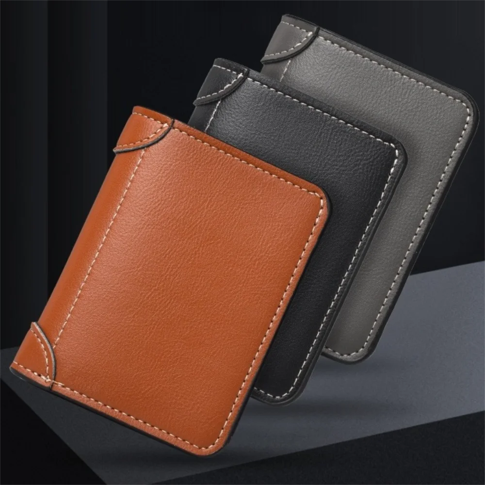 

Vintage Thin Men Short Wallet Foldable Wallet Slim Business Clutch Bag Card Bag Large Capacity PU Leather Card Holder Gift
