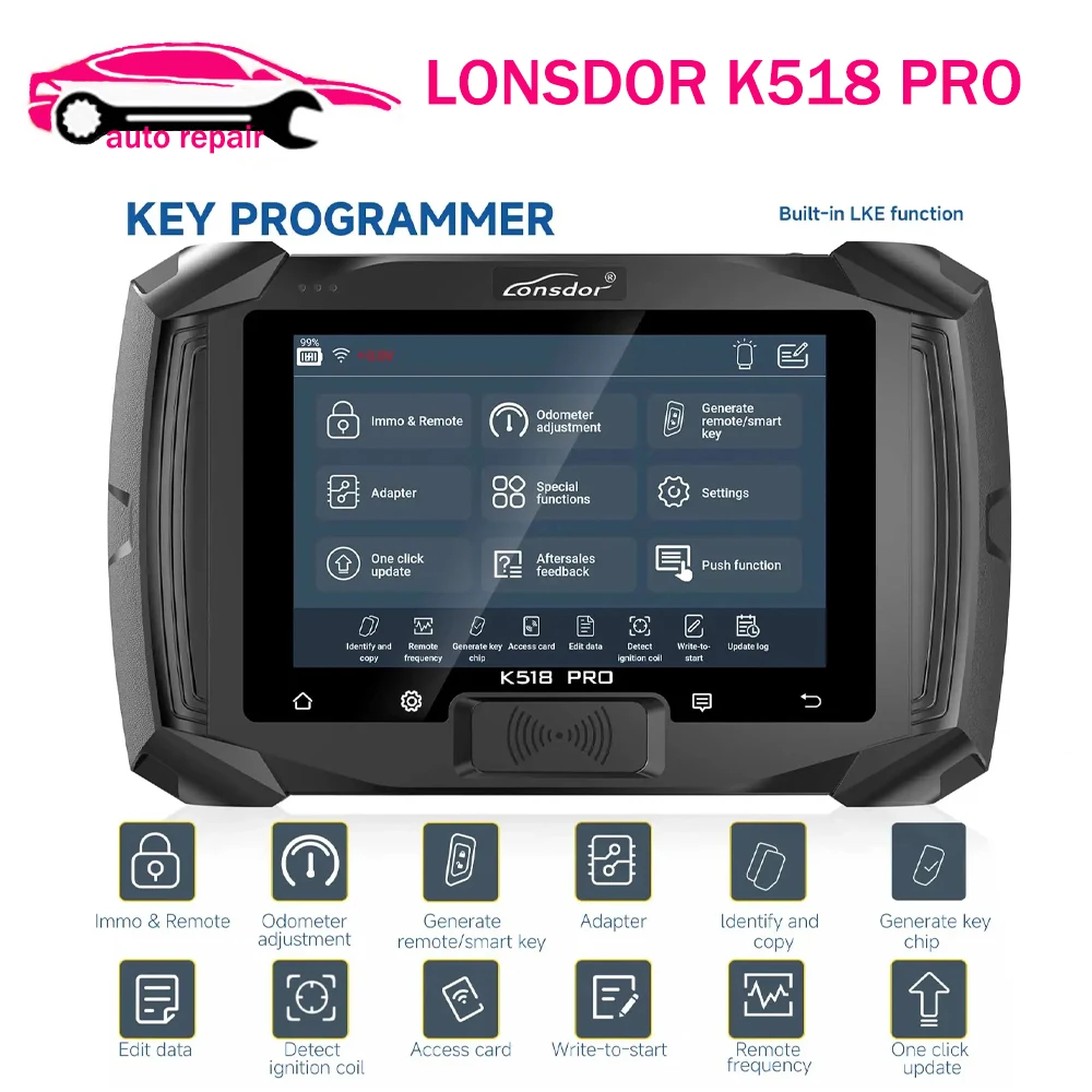 

Lonsdor K518Pro Full Version K518 Pro Full Configuration Global All In One Key Programmer for Nissan BCM Cable FCA 12+8 JLR ADP