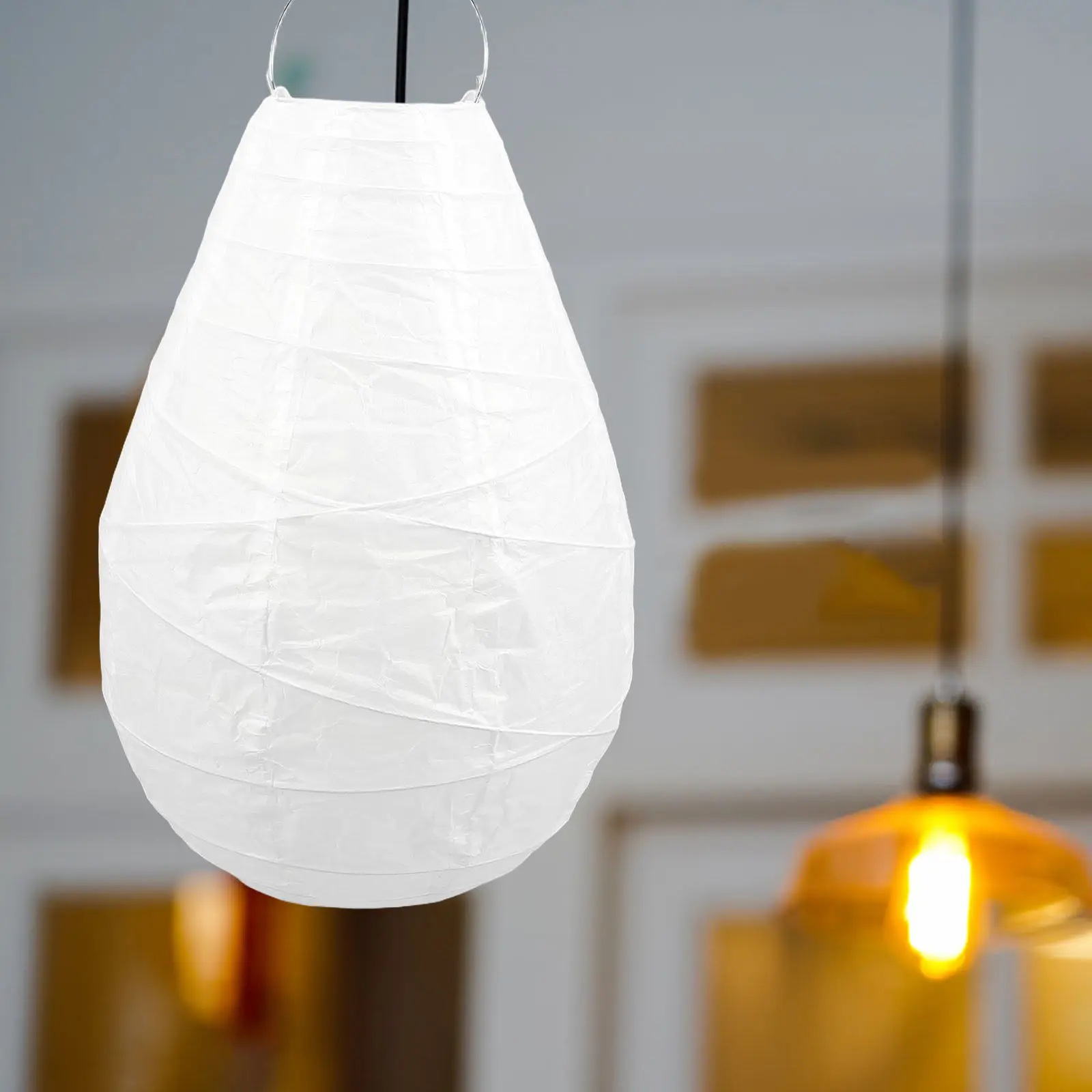 Minimalist White Paper Lantern with Teardrop Design Hanging Lamp Shade for Cozy Ambiance Festive Christmas Valentine Decor Light view 6