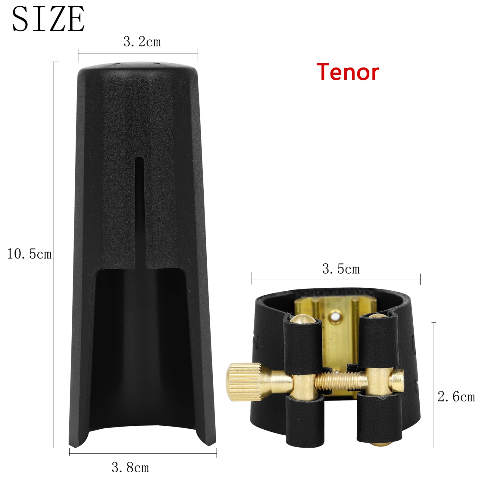 Sax Mundstück Ligatur Und Kappe Klarinette Mundstück Leder Verschluss Clip Ligaturen Für Alto Sopran Tenor Saxophon Teile – Detail 5