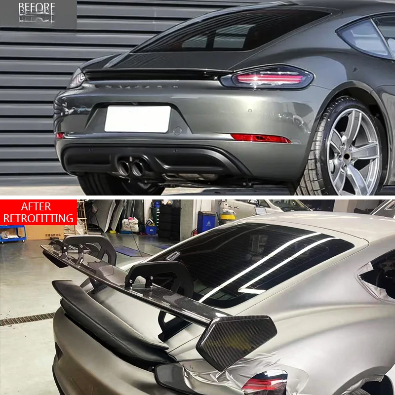 2016-2024 RS Carbon Fiber Spoiler for 718 Boxster Cayman Wet Carbon Tape Screw 2