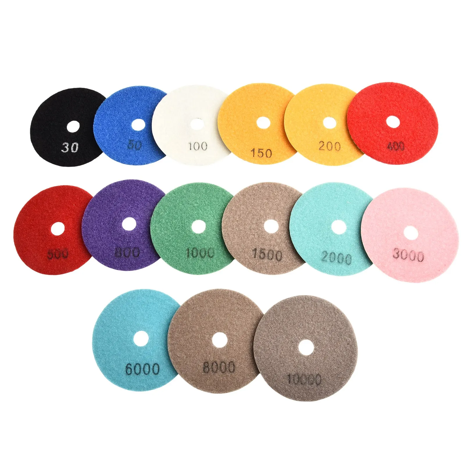 

15PCS Polishing Pads 4inch Wet Dry Granite Concrete Marble Glass Stone Sanding Resinous Woodworking Supplies Accessories