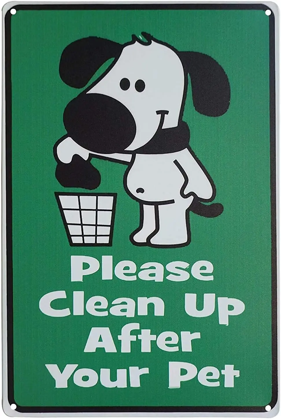 Cute No Dogs Pooping Sign, Please Clean Up After Your Pet, Dog Poop Metal Yard Signs Sign Curb Pick for Pet Pets Allowed 8